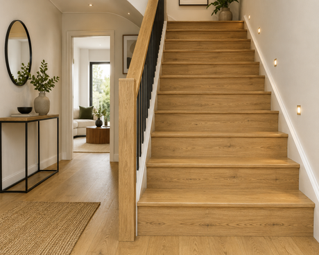 Finsbury Park Natural Oak Laminate Stair & Riser Set – 13 Steps