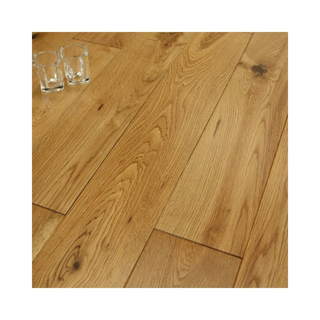 Smooth Satin Lacquered Oak Solid Wood Flooring – 18mm Thick (125mm Wide)