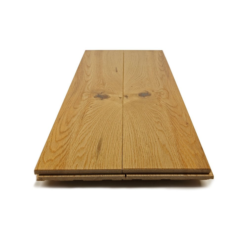 Smooth Satin Lacquered Oak Solid Wood Flooring – 18mm Thick (125mm Wide)