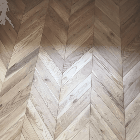 Brushed Oak Chevron Engineered Wood Flooring – Brushed & Lacquered - 90mm Wide