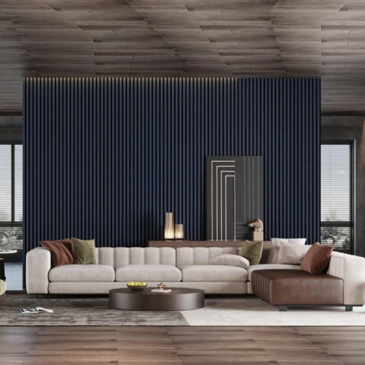 Winter Blue Wooden Wall Panelling – 21mm Thick (600mm x 2400mm)