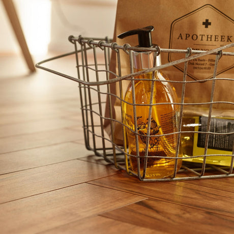 Teak Brown Laminate Herringbone Parquet Flooring – 84mm Wide – 8mm Thick