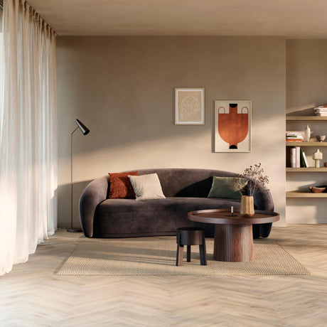 Bloom Sand Natural Laminate Herringbone Parquet Flooring – 84mm Wide – 8mm Thick