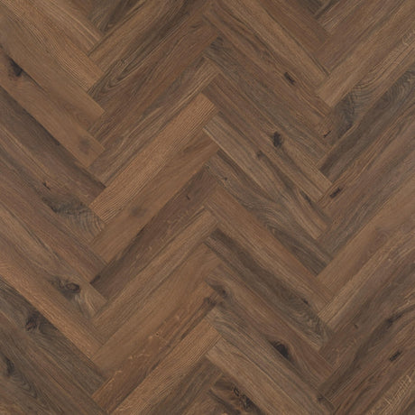 Gyant Dark Brown Laminate Herringbone Parquet Flooring – 84mm Wide – 8mm Thick