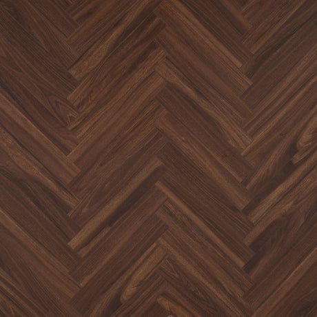 Walnut Brown Laminate Herringbone Parquet Flooring – 84mm Wide – 8mm Thick