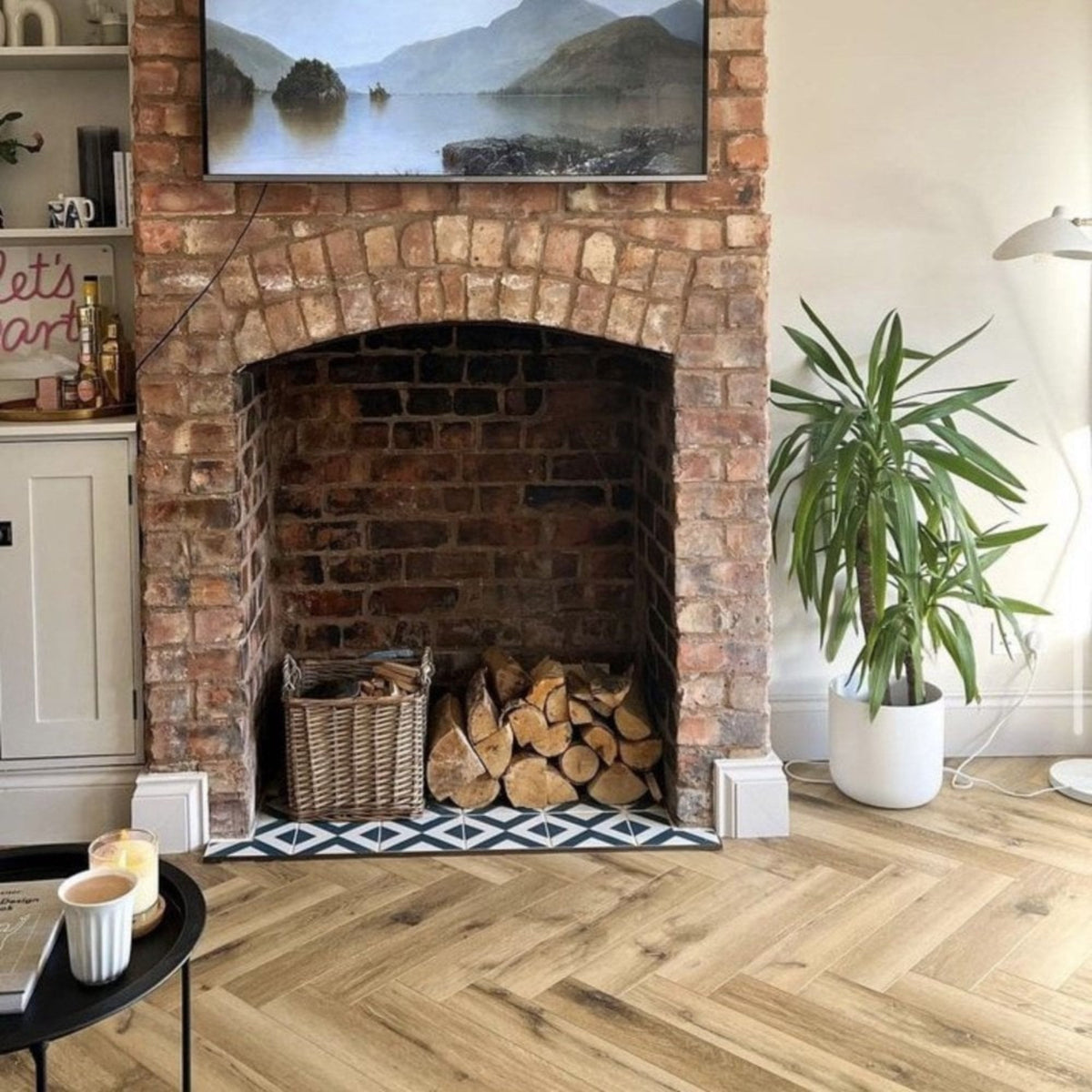 Bay Island Natural Oak Herringbone Parquet SPC Waterproof Vinyl Flooring – 110mm Wide – 6mm Thick