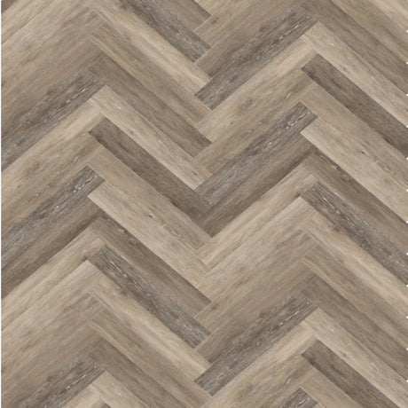 Hudson Bay Dark Rustic Oak SPC Waterproof Vinyl Parquet Herringbone Flooring - 6mm Thick