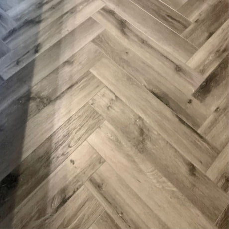Spectre Grey Oak SPC Waterproof Vinyl Parquet Herringbone Flooring – 6mm Thick