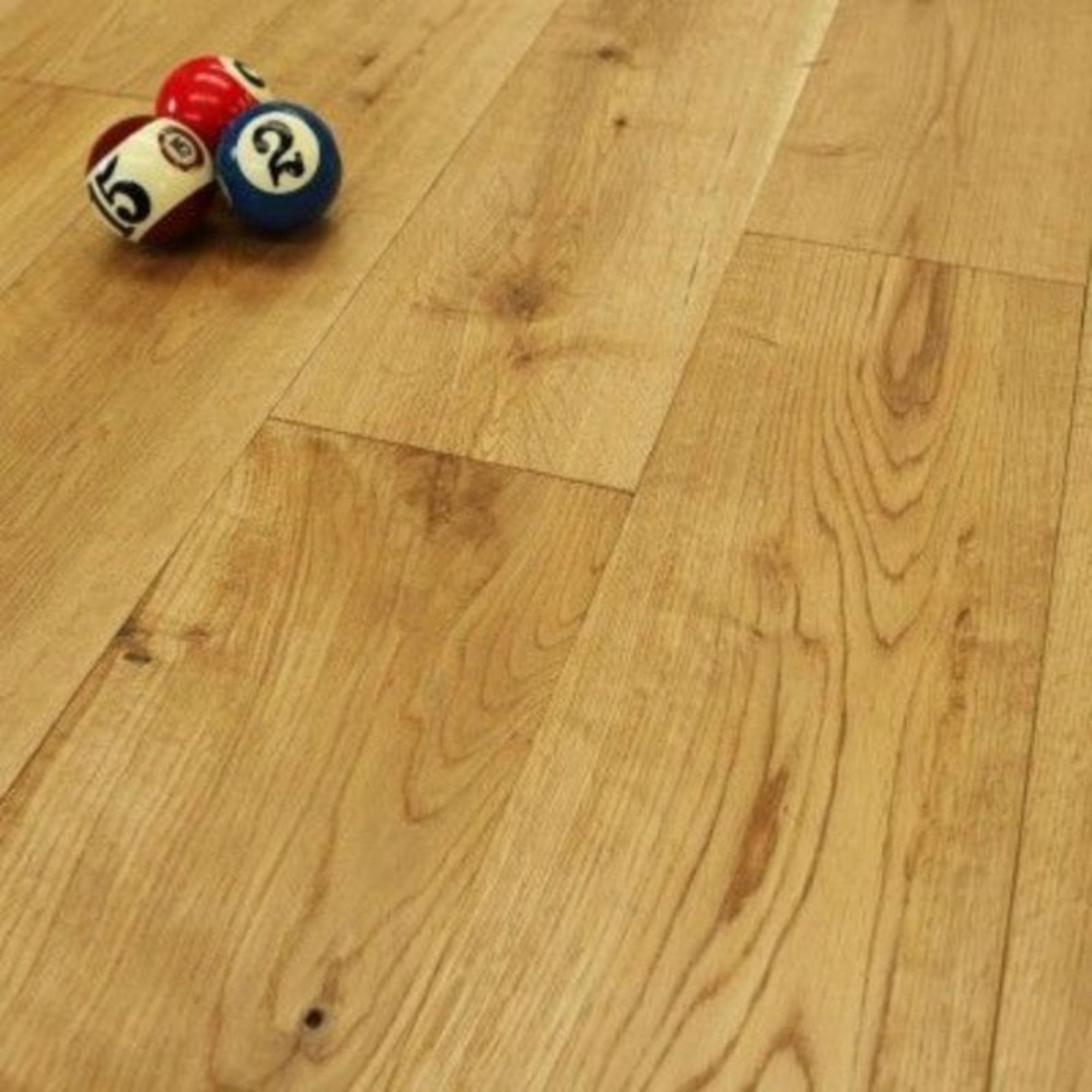 Oak Brushed & Lacquered Solid Wood Flooring - 18mm Thick (150mm Wide)