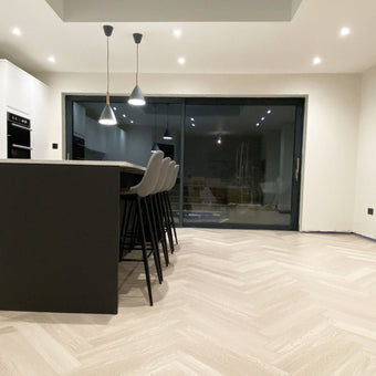 Anna Maria White Oak SPC Waterproof Vinyl Parquet Herringbone Flooring - 6mm Thick