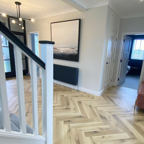 Bay Island Natural Oak Herringbone Parquet SPC Waterproof Vinyl Flooring – 110mm Wide – 6mm Thick