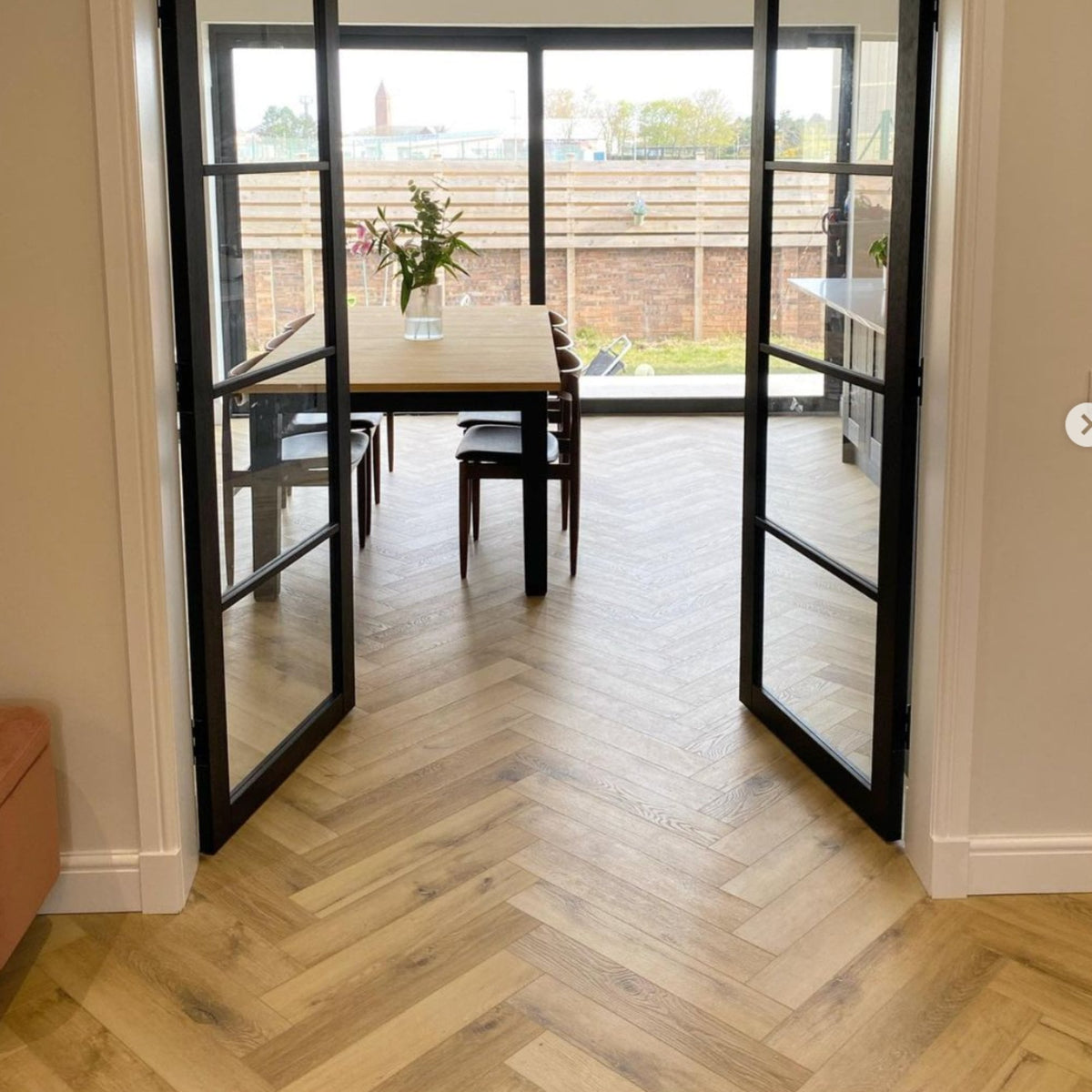 Bay Island Natural Oak Herringbone Parquet SPC Waterproof Vinyl Flooring – 110mm Wide – 6mm Thick