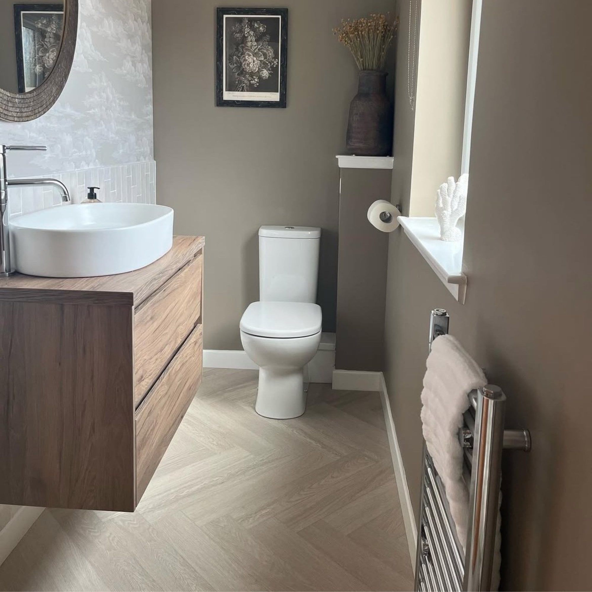 Anna Maria White Oak SPC Waterproof Vinyl Parquet Herringbone Flooring - 6mm Thick