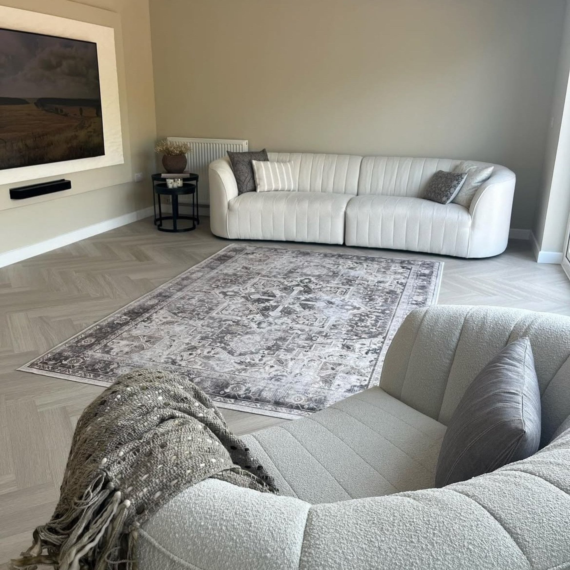Anna Maria White Oak SPC Waterproof Vinyl Parquet Herringbone Flooring - 6mm Thick