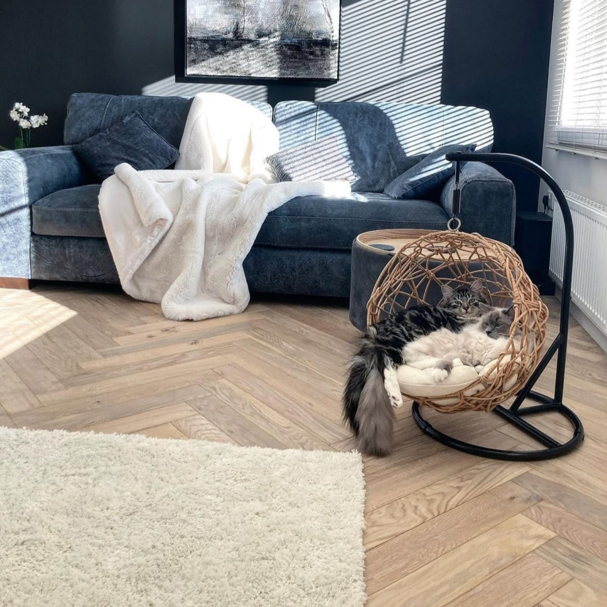 Lucerne Oak Herringbone Parquet Engineered Wood Flooring – Brushed & Oiled – 90mm Wide – 18mm Thick
