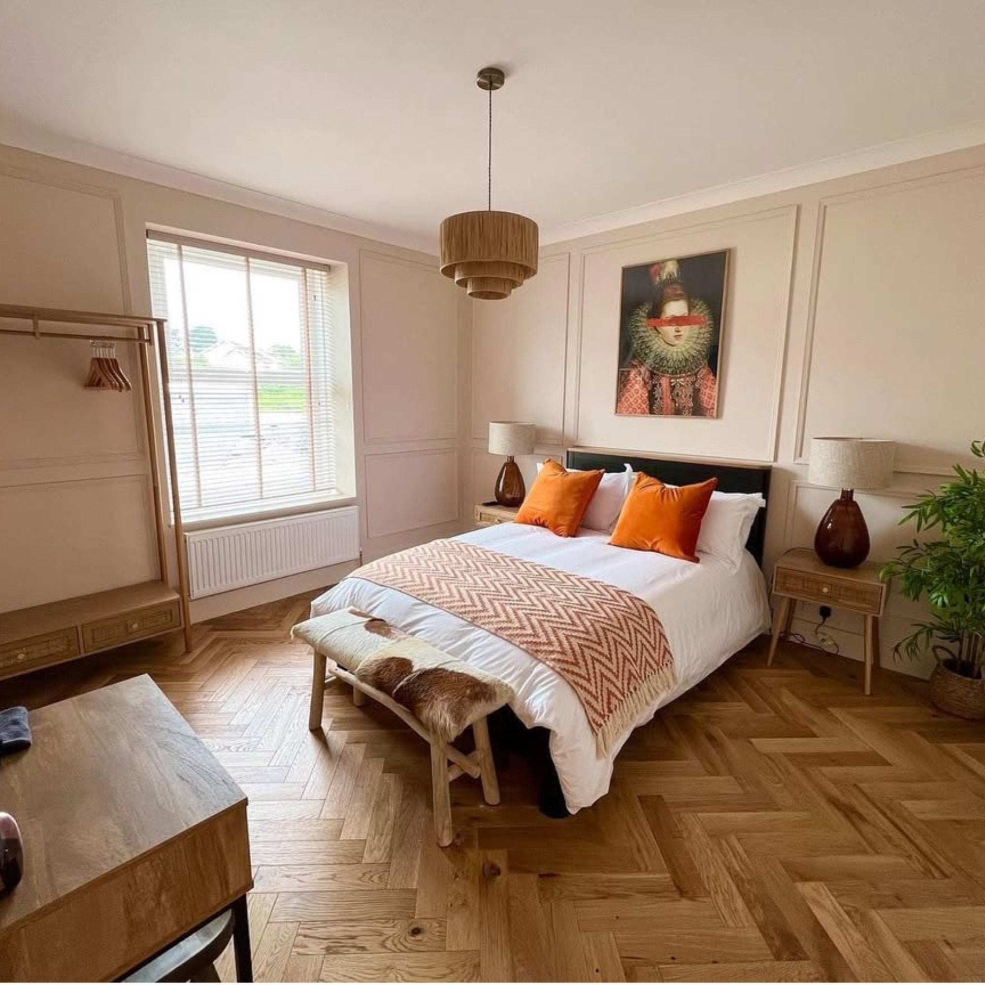 Brushed Oak Herringbone Parquet Engineered Wood Flooring – Brushed & Lacquered - 90mm Wide