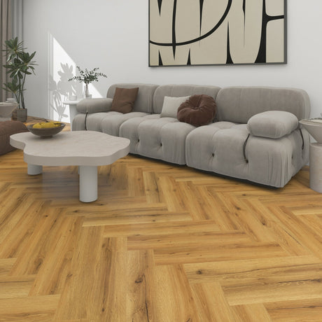Harbour Landings Herringbone Parquet SPC Waterproof Vinyl Flooring – 126mm Wide – 6.5mm Thick