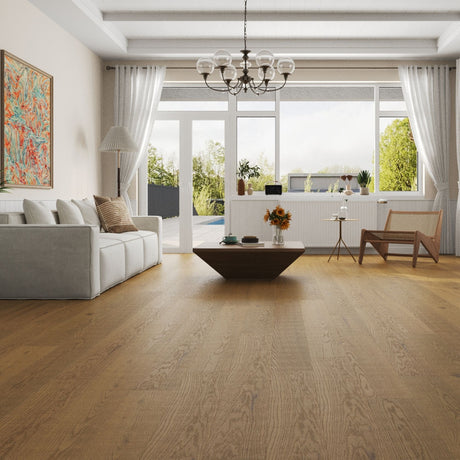 Untamed Grain Oak Engineered Wood Flooring - Brushed & Lacquered - 190mm Wide - AB Grade