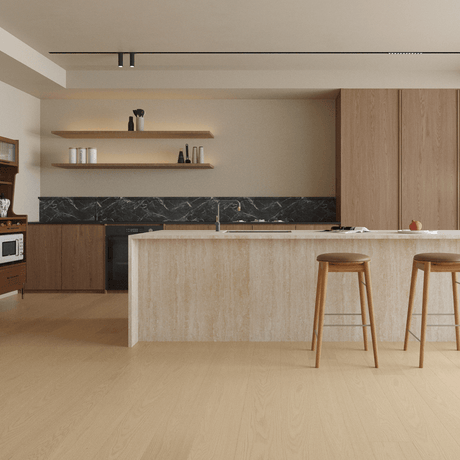 Cotton Mellow Oak Engineered Wood Flooring - Brushed & Lacquered - 190mm Wide - AB Grade