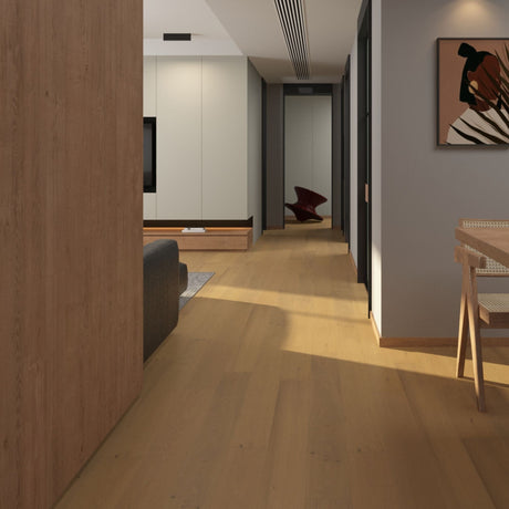 Afternoon Haze Oak Engineered Wood Flooring - Brushed & Lacquered - 190mm Wide - AB Grade