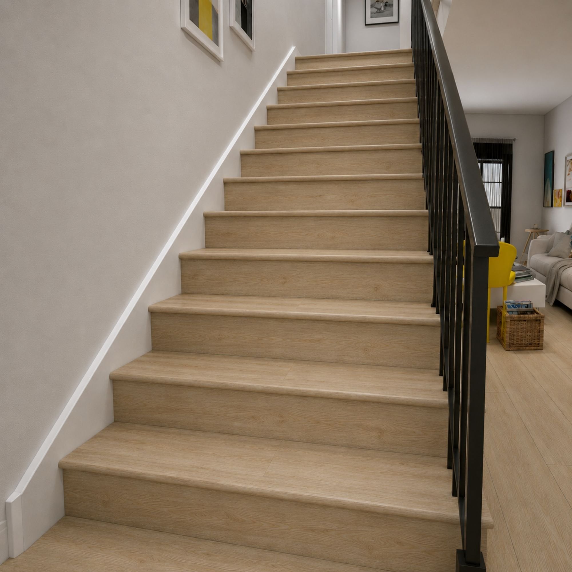 Long Beach Oak SPC Vinyl Stair Tread – Single Step