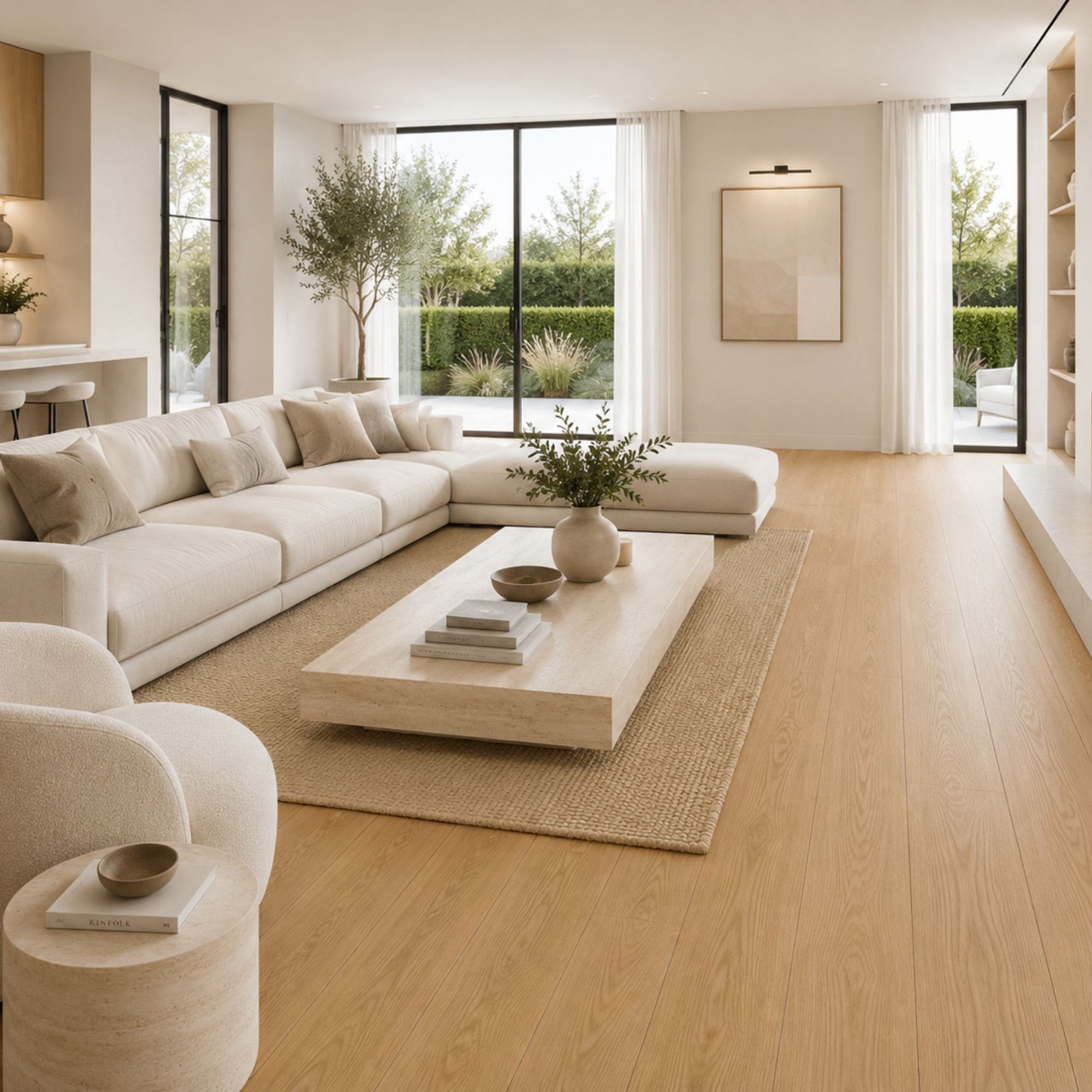 Summer Melon Oak Engineered Wood Flooring - Brushed & Lacquered - 190mm Wide - AB Grade