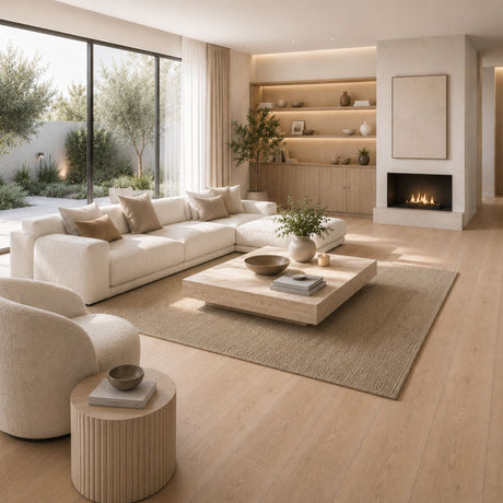 Winter Snowdrop Oak Engineered Wood Flooring - Brushed & Lacquered - 190mm Wide - AB Grade