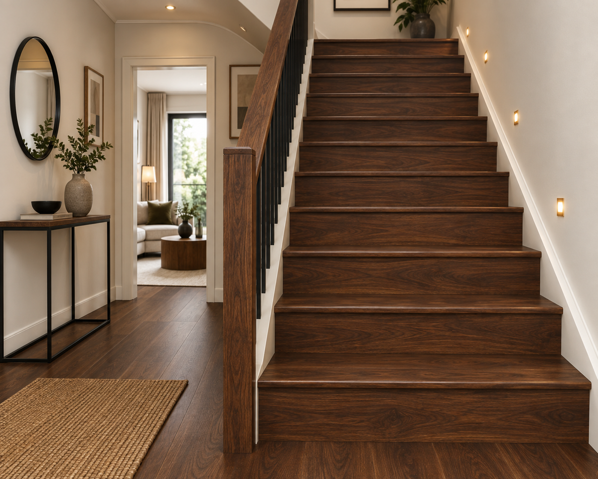 Williamsburg Walnut Laminate Stair & Riser – Single Step