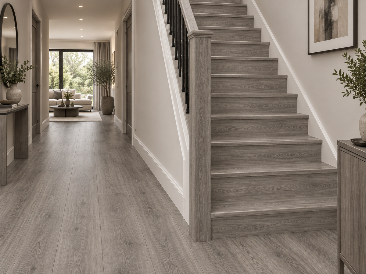 Musgrave Grey Oak SPC Vinyl Stair Tread – Single Step