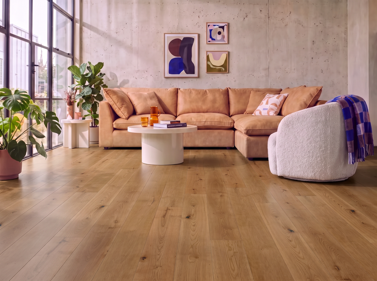Brushed Alaska Oak Engineered Wood Flooring – Brushed & Lacquered – 190mm Wide