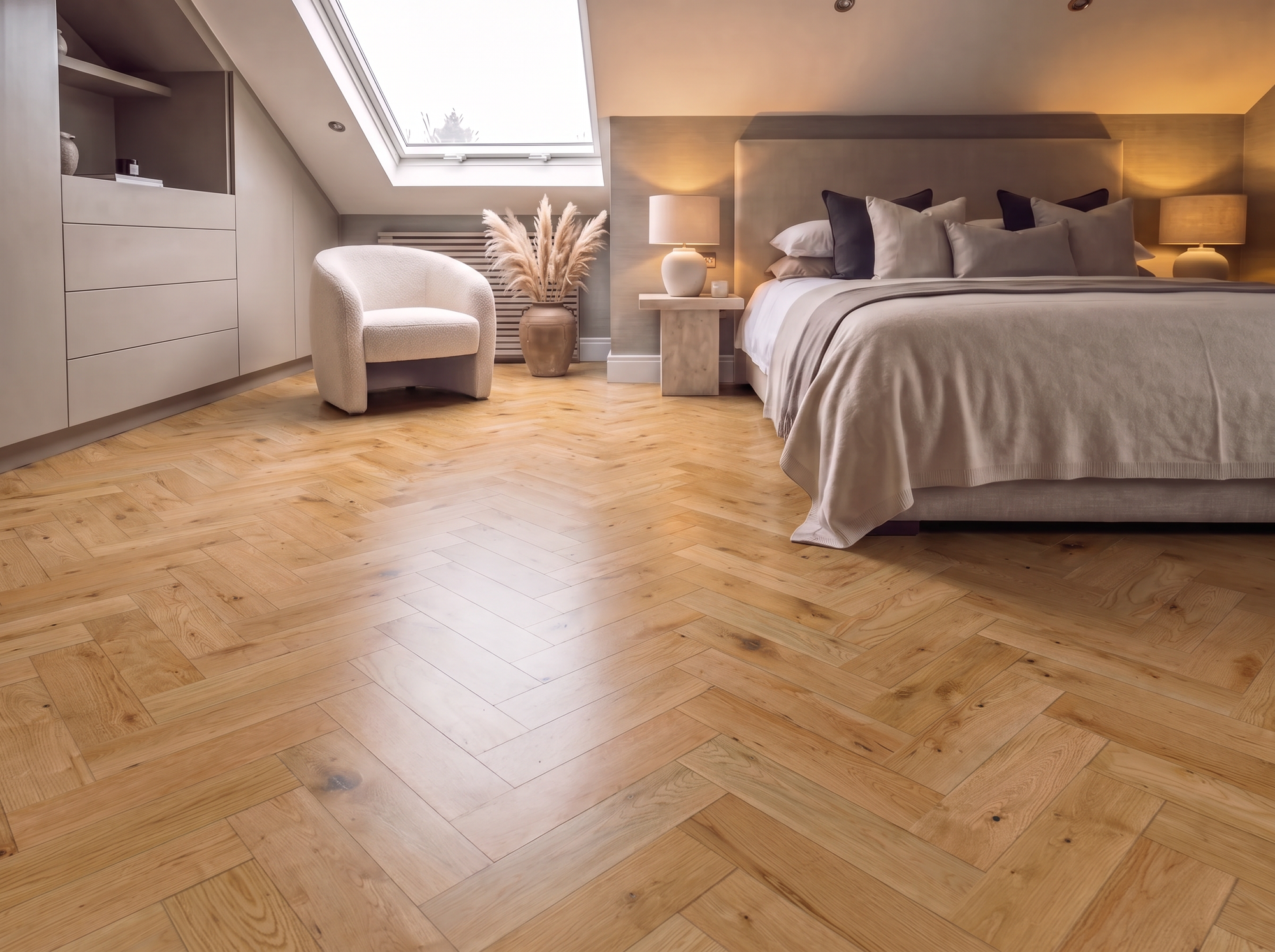 Alaska Herringbone Engineered Oak Parquet Flooring – Brushed &  Lacquered - 90mm Wide