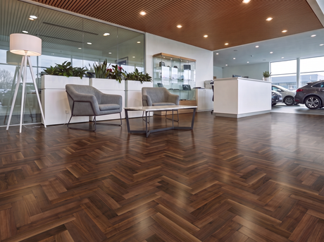 American Walnut Herringbone Parquet Engineered Wood Flooring – Satin Lacquered – 90mm Wide