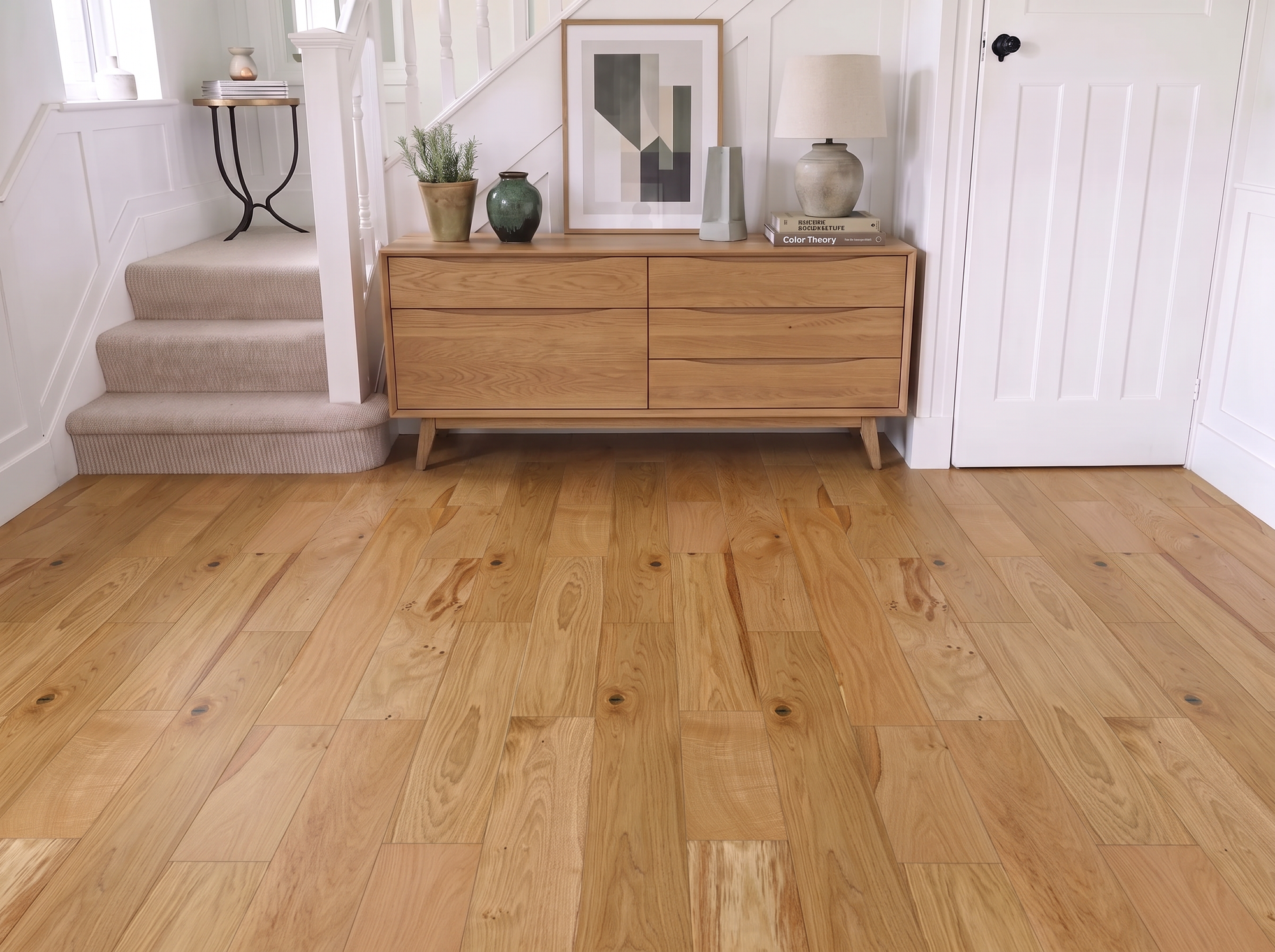 Wide Brushed Oak Engineered Wood Flooring – Brushed & Lacquered – 150mm Wide