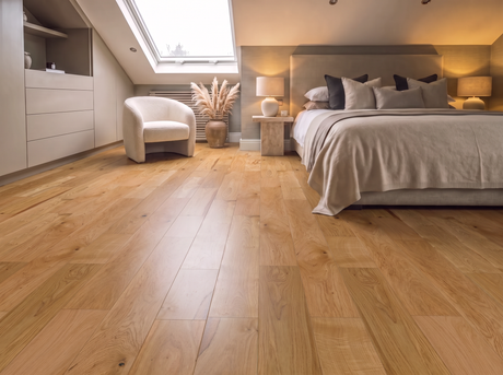 Wide Brushed Oak Engineered Wood Flooring – Brushed & Lacquered – 150mm Wide