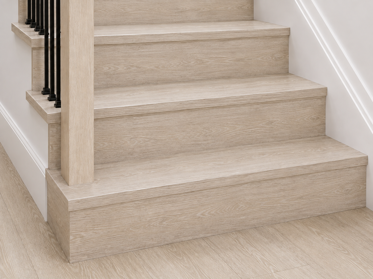 Anna Maria White Oak SPC Vinyl Stair Tread – Single Step