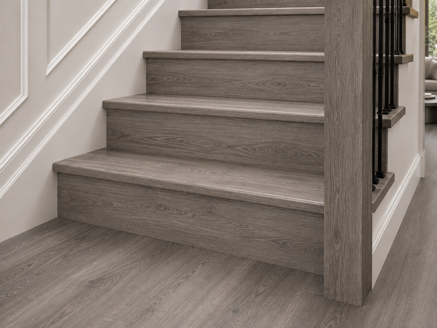 Musgrave Grey Oak SPC Vinyl Stair Tread – Single Step