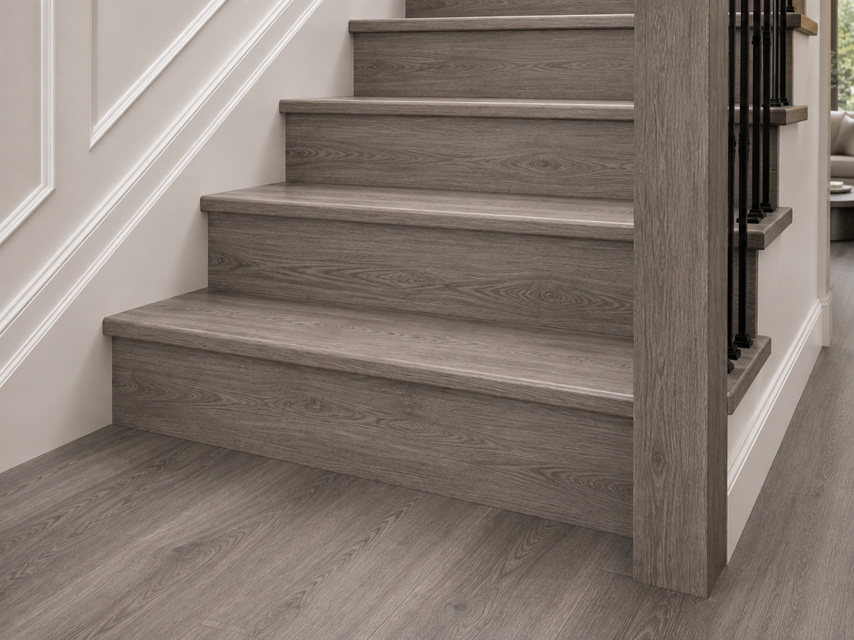 Musgrave Grey Oak SPC Vinyl Stair Tread Set – 13 Steps