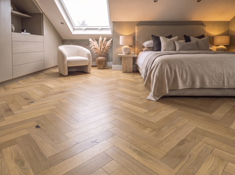 Chelsea Laminate Herringbone Parquet Flooring – 12mm Thick – AC4 Rated