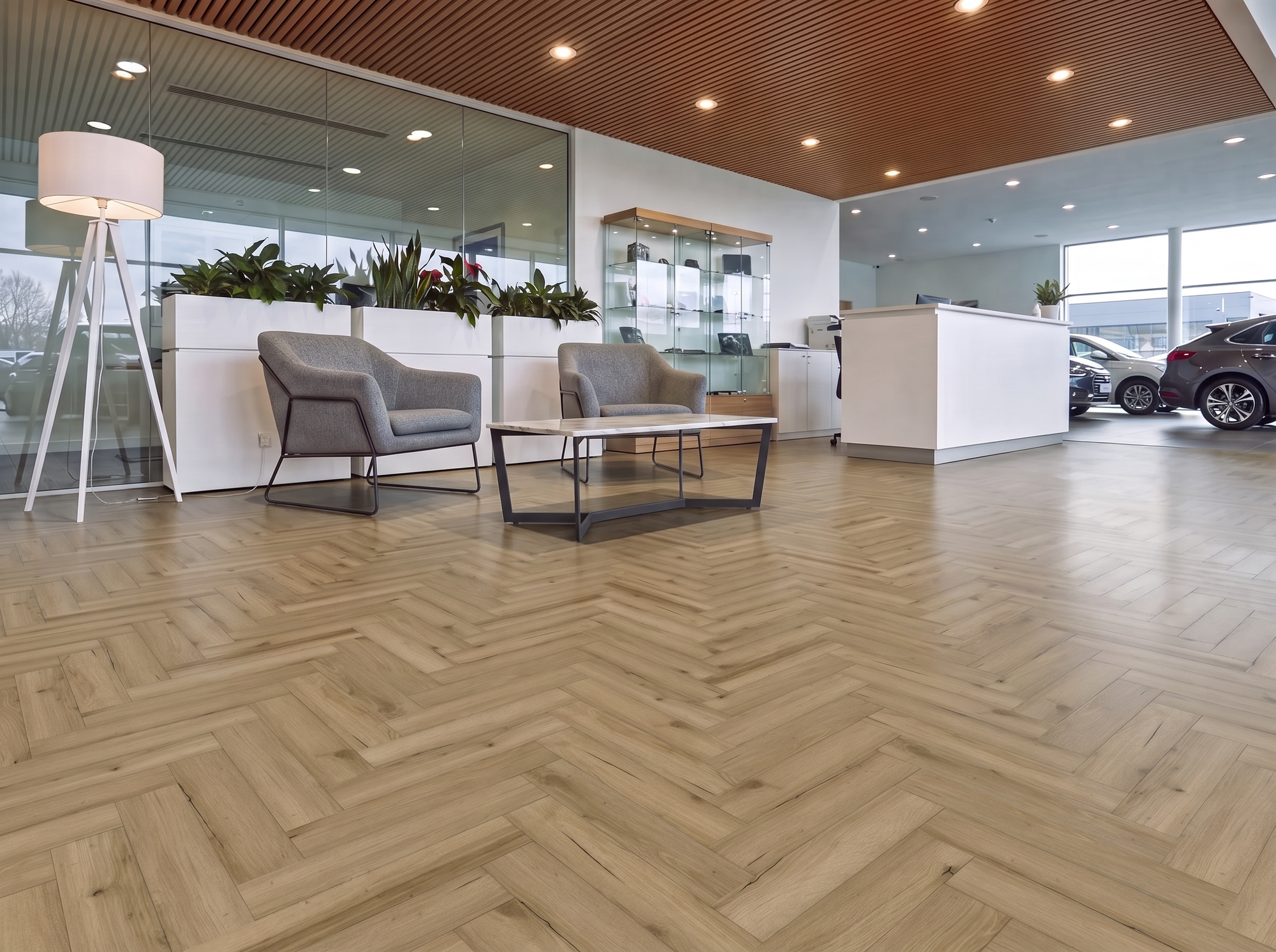 Forth Herringbone Parquet SPC Waterproof Vinyl Flooring - 126mm Wide - 8mm Thick