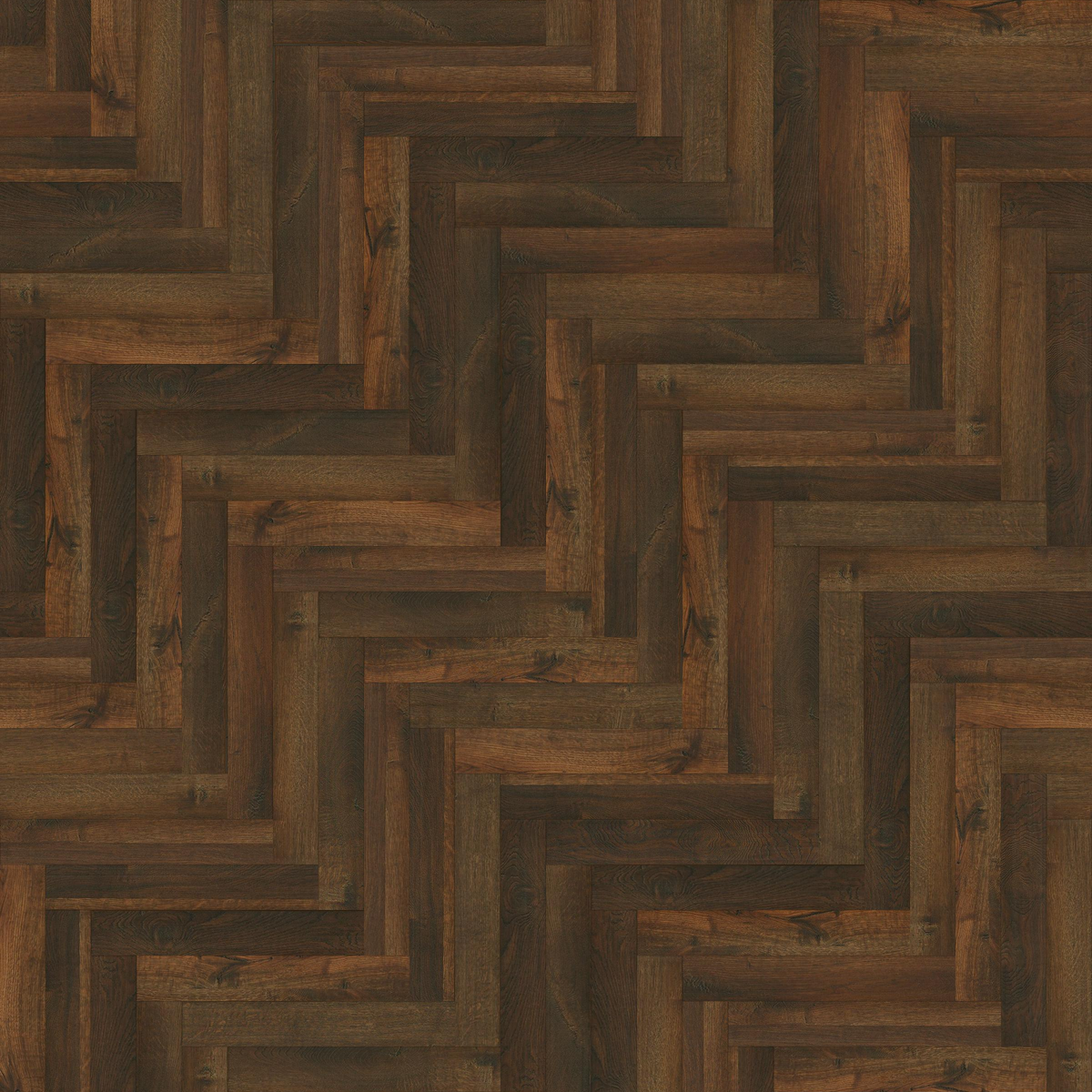 Greenwich Oak Laminate Herringbone Parquet Flooring – 14mm Thick - AC4 Rated – Underlay Attached (2mm)