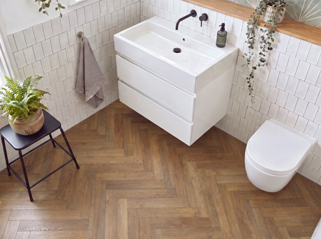 Hamilton Smoked Oak SPC Waterproof Vinyl Parquet Herringbone Flooring – 6mm Thick