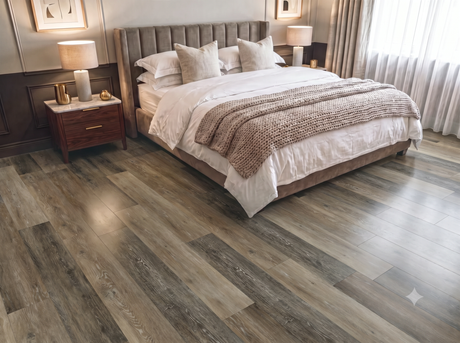Hudson Bay Rustic Dark Oak SPC Waterproof Vinyl Flooring – 180mm Wide – 6mm Thick