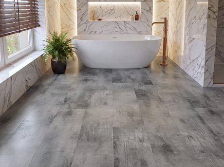 Kensington Concrete Effect SPC Waterproof Vinyl Flooring – 305mm Wide – 6mm Thick