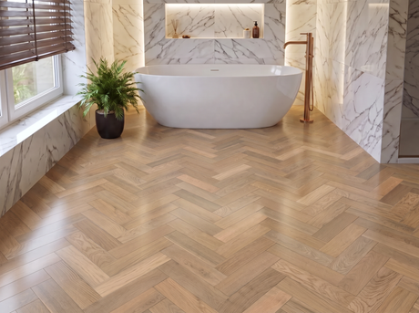 Lucerne Oak Herringbone Parquet Engineered Wood Flooring – Brushed & Oiled – 90mm Wide – AB Grade