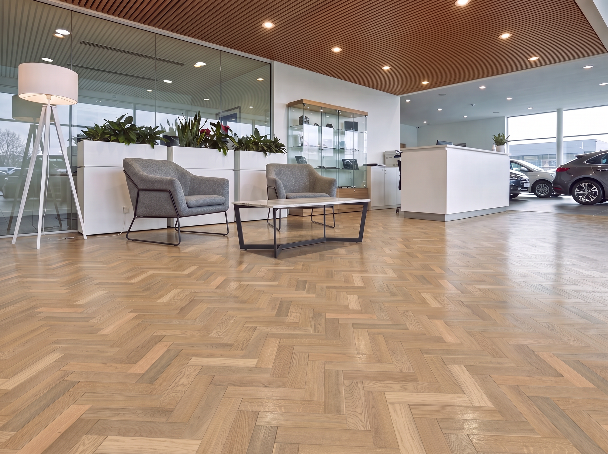 Lucerne Oak Herringbone Parquet Engineered Wood Flooring – Brushed & Oiled – 90mm Wide – AB Grade