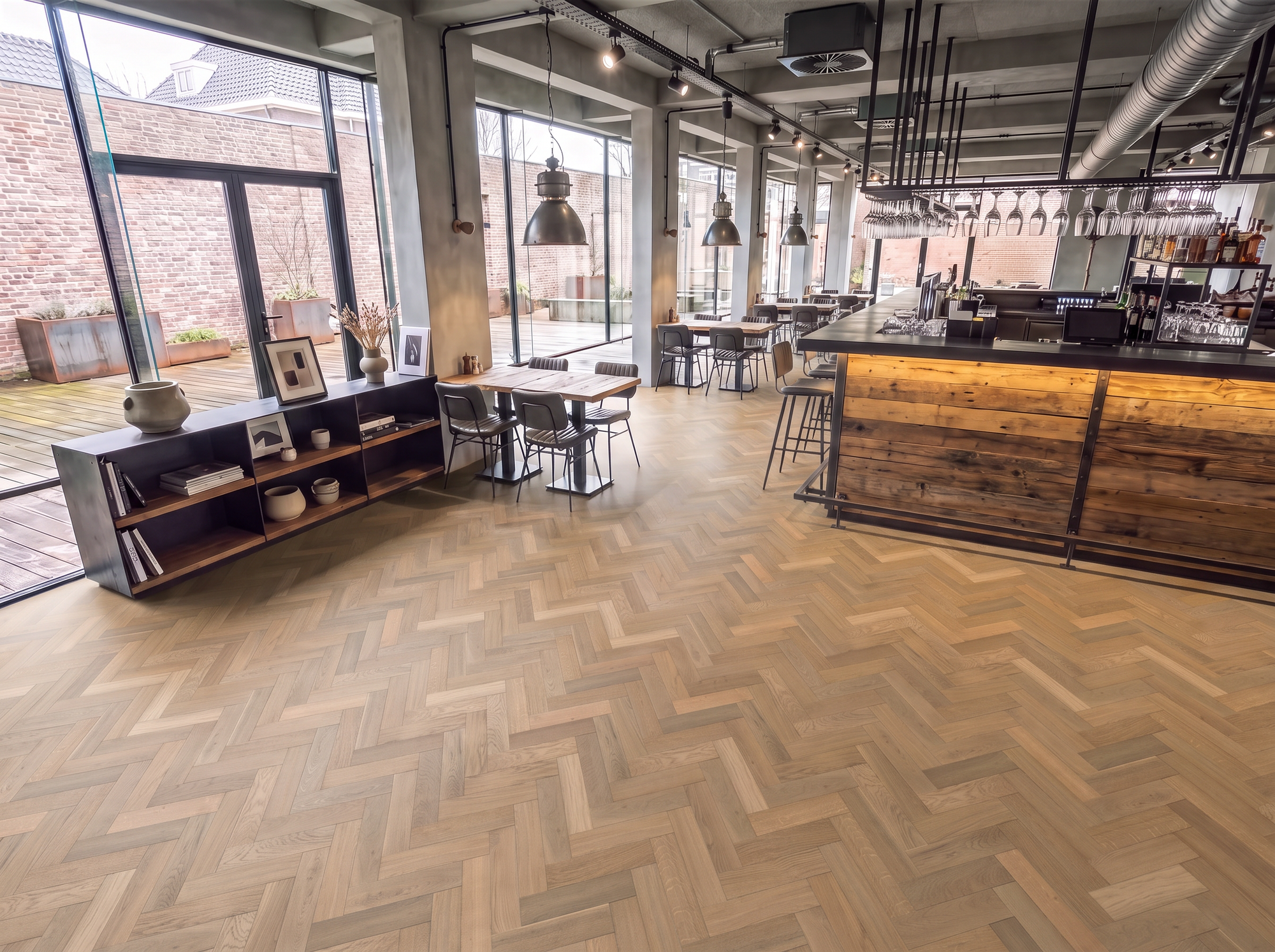 Lucerne Oak Herringbone Parquet Engineered Wood Flooring – Brushed & Oiled – 90mm Wide – AB Grade