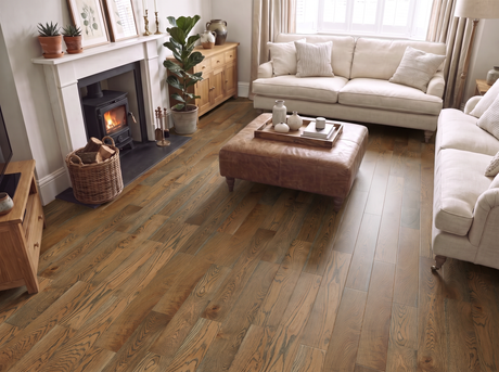 Lugano Oak Engineered Wood Flooring – Smoked Torched Brushed & Lacquered – 180mm Wide