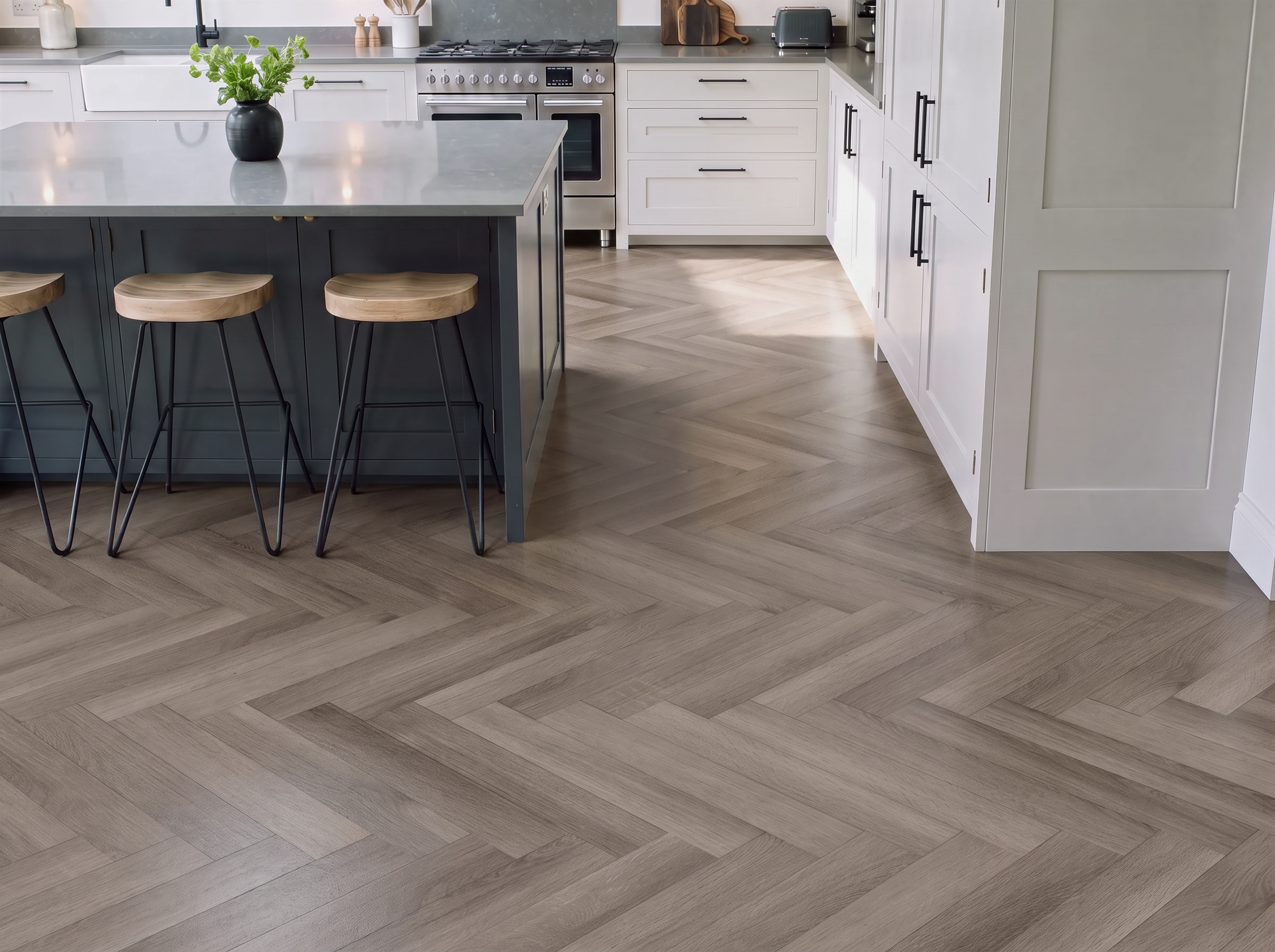 Musgrave Grey Oak SPC Waterproof Vinyl Parquet Herringbone Flooring – 6mm Thick