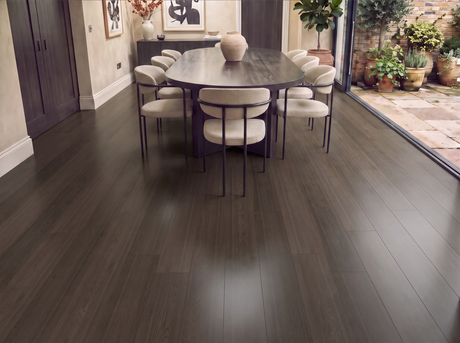 Wide Noir Oak Engineered Wood Flooring – Brushed & Lacquered – 240mm Wide
