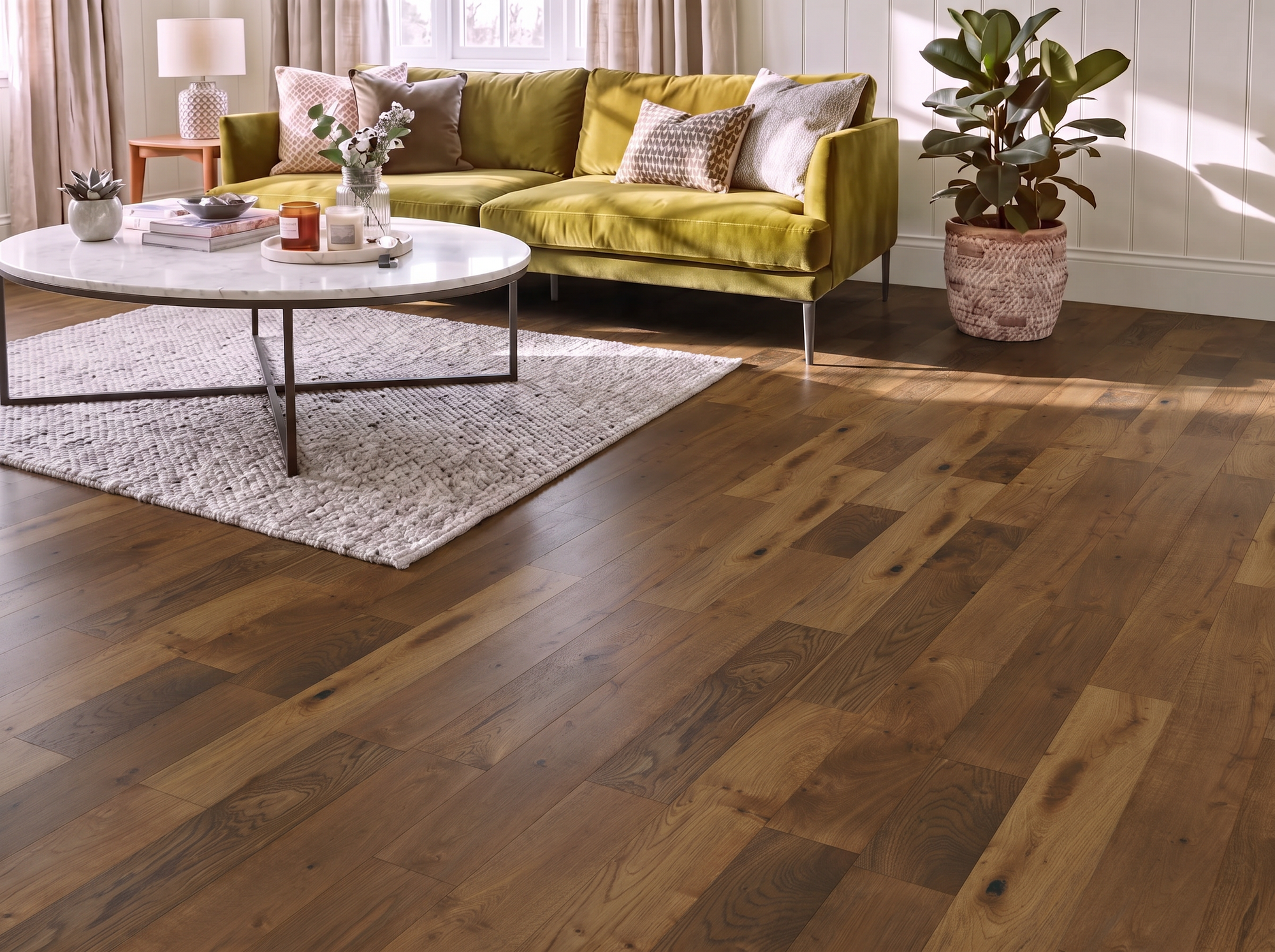 Pyrenees Oak Engineered Wood Flooring – Smoked, Brushed & Lacquered - 125mm Wide